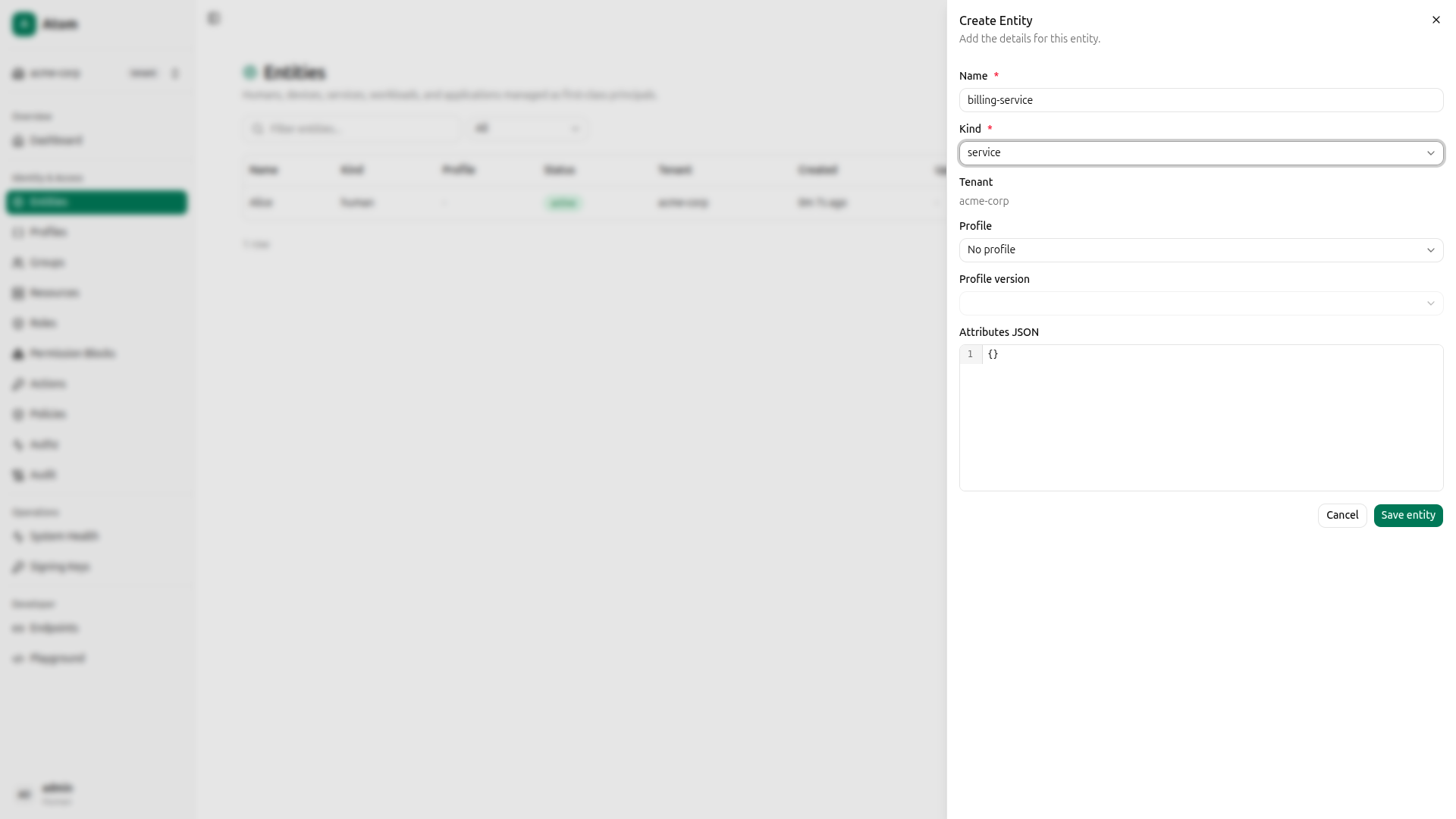Create billing-service entity
