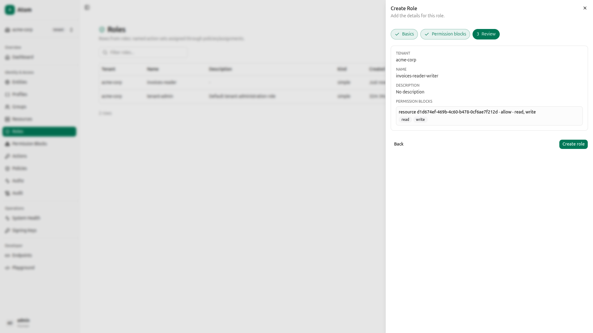 Role - review (invoices-reader-writer)